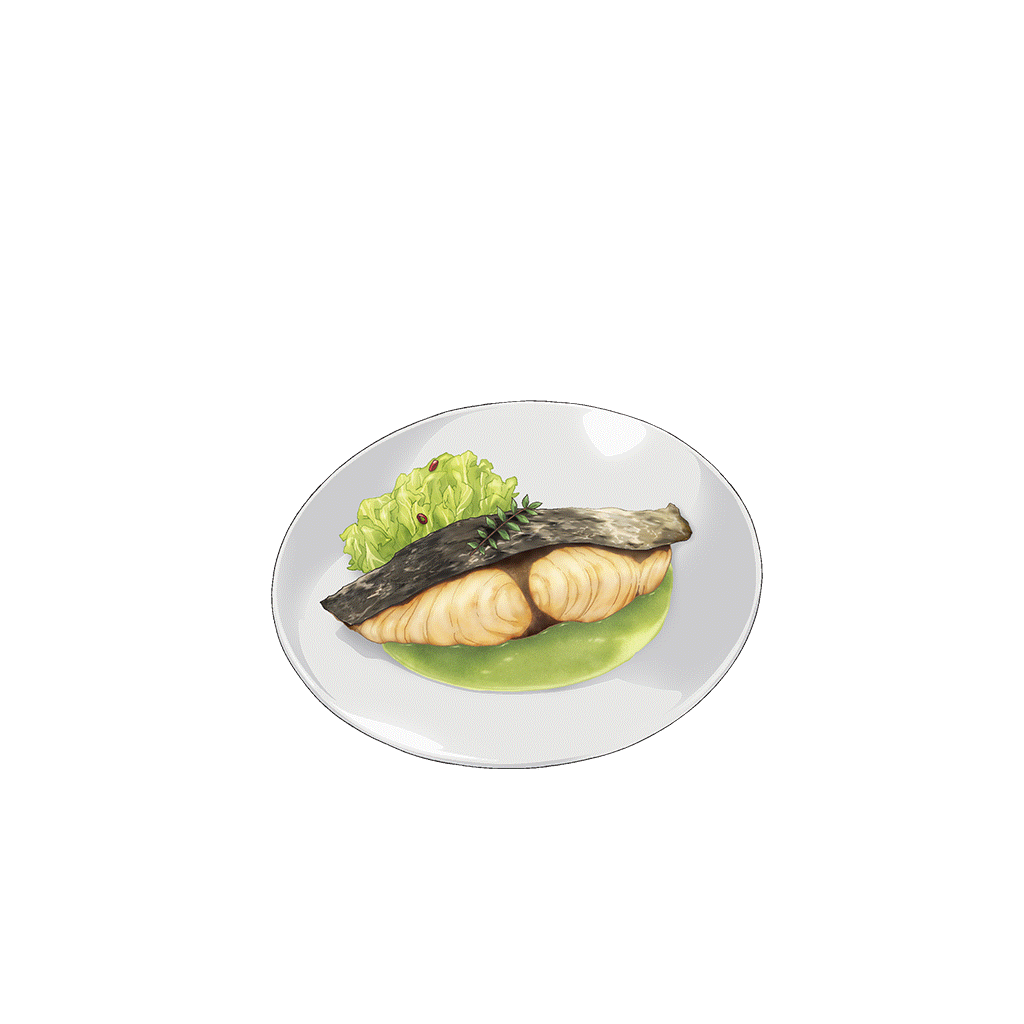 鰆の山椒焼きピューレ添えのキャラクター画像